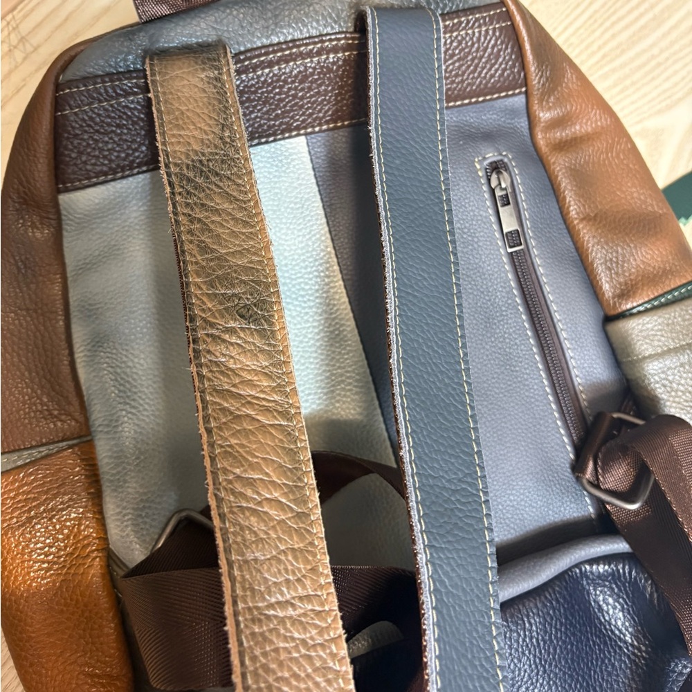 Brand New Multicolor genuine Leather Backpack - Picture 12 of 16